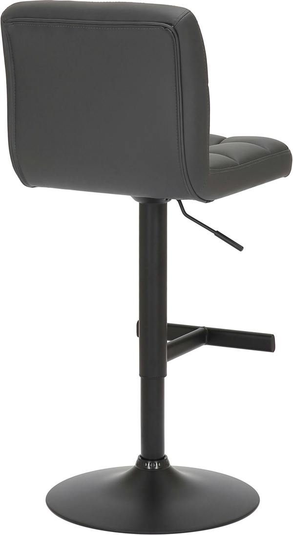 Lamboro Allegro Single Kitchen Bar Stool, Matt Black Footrest, Adjustable Swivel Gas Lift, Breakfast & Home Barstool, Charcoal Grey