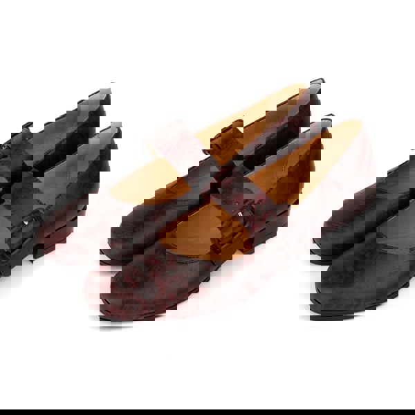 Embassy London Bliss - Burgundy - Women's block heel square toe patent leather Mary-Jane