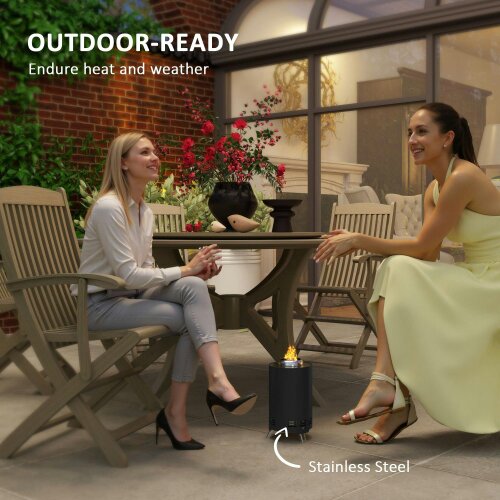 Wyld Haus Balatti Small Stainless Steel Black Tabletop Smokeless Fire Pit