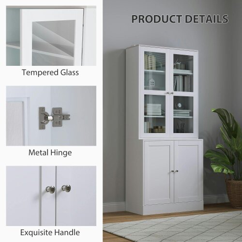 Wyld Haus Salu Wood White Double Compartment Display Storage Cabinet