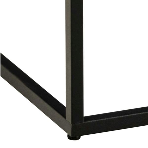 Wyld Haus Hazelmere Black Marble Marquina Coffee Table Black Metal Legs