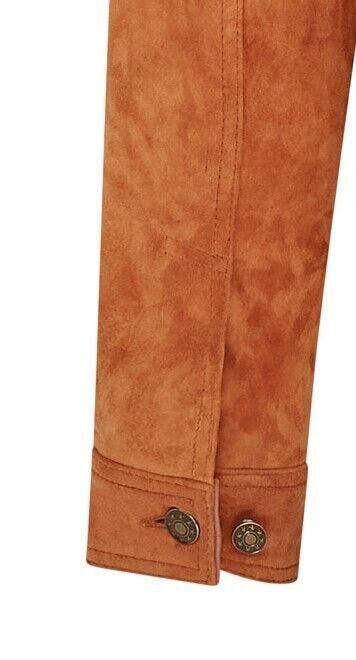 Infinity Leather Mens Trucker Goat Suede Western Leather Jeans Jacket - Yangon