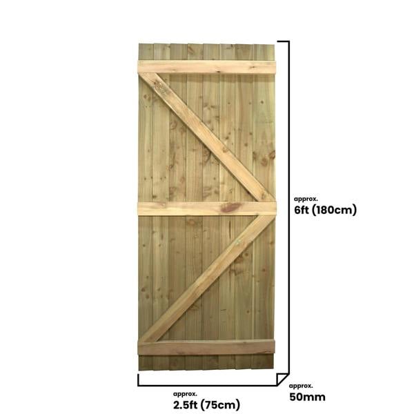 [rackhams variation] gate feather edge semi braced flat top [h.1800 x w.options] 6