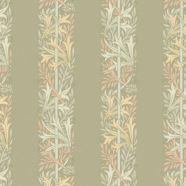 William Morris at Home Love Is Enough Stripe Sage Wallpaper