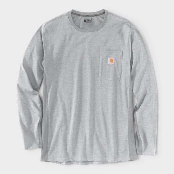 Carhartt Force Relaxed Fit Midweight Long-Sleeve Pocket T-Shirt Grey