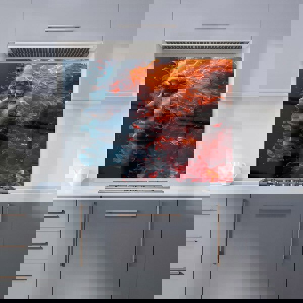Warren Reed - Designer Fiery Mindscape: Portrait In Flames Kitchen Splashback