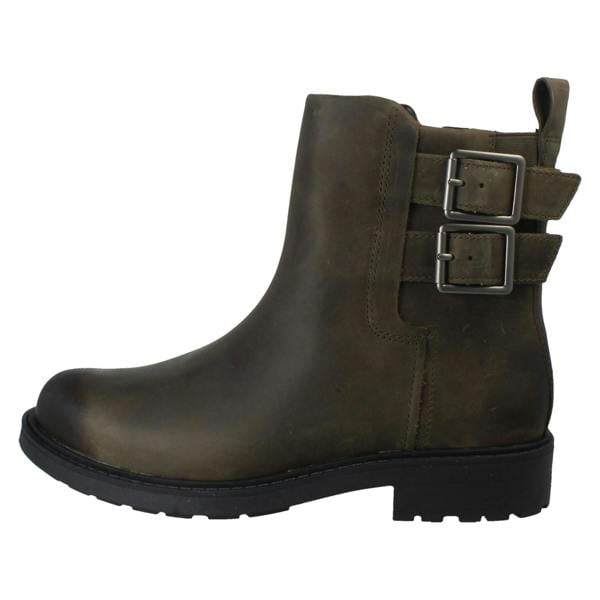 Clarks Ladies Clarks Buckle Detailed Zip Fastening Leather Ankle Boots Orinoco2 Bay