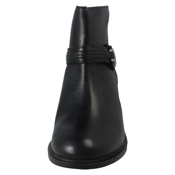 Clarks Ladies Clarks Zip Fastening Block Heeled Smart Casual Ankle Boots Neva Buckle