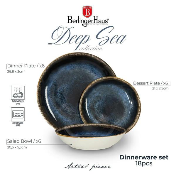 Berlinger Haus BH10301 – 18-Piece Blue Porcelain Dinnerware