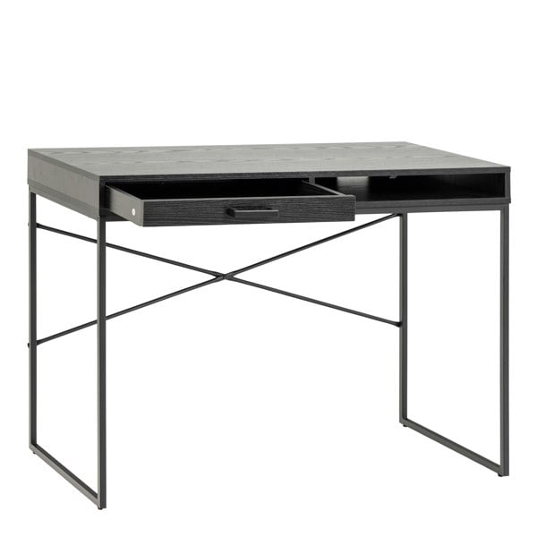Furniture To Go Seaford 1 Drawer Office Desk in Ash Black