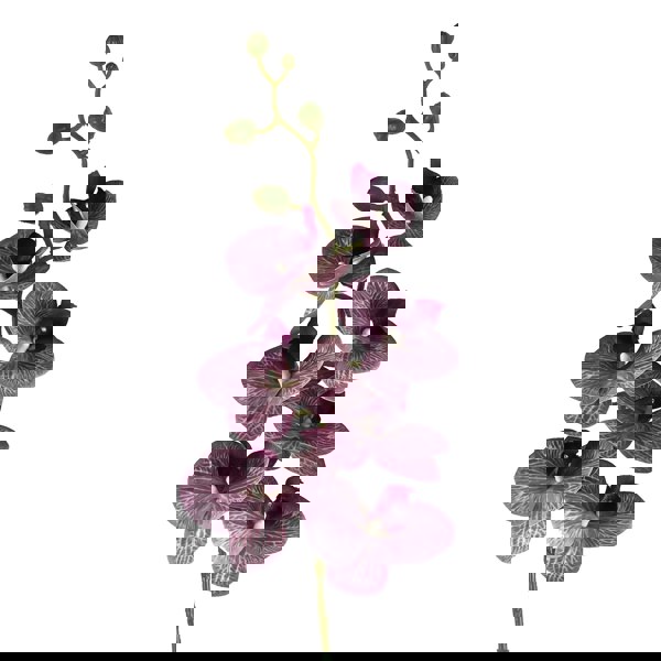 Leaf 100cm Artificial Phalaenopsis Orchid Purple Stem