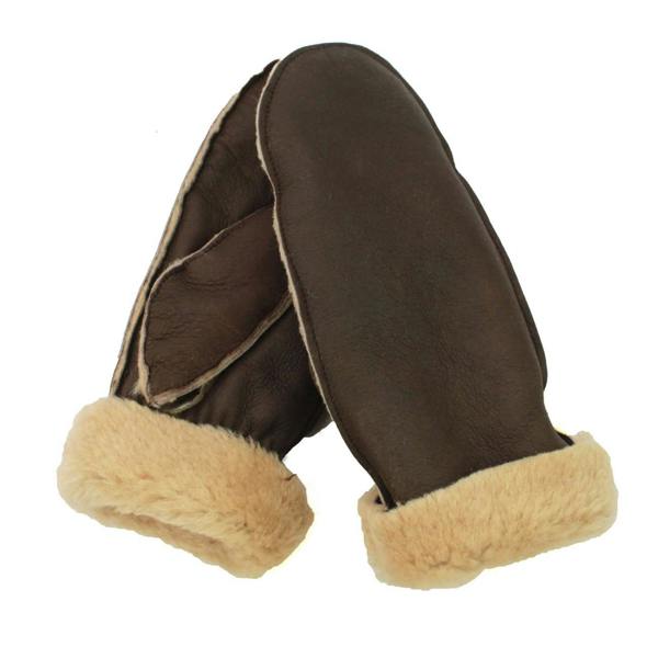Eastern Counties Leather Womens Sheepskin Mittens - Brown