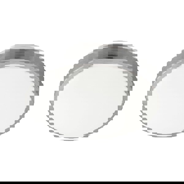 Wall Flush Ceiling Light White Shade White Satined Nickel Plastic Bulb LED 23W Loops