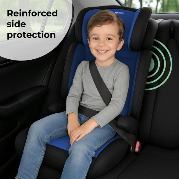 MBCSB30 i-Size (100-150cm) High Back Booster Car Seat - Blue & Black