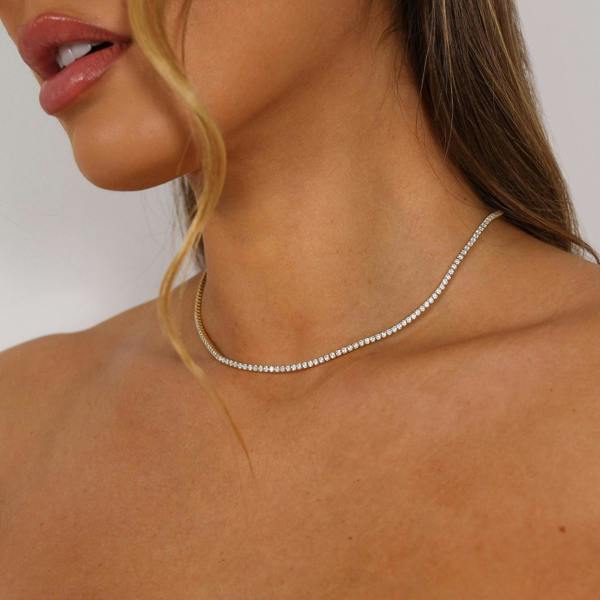 Say It With Tennis Necklace Silver  - Will You Be My Godmother?