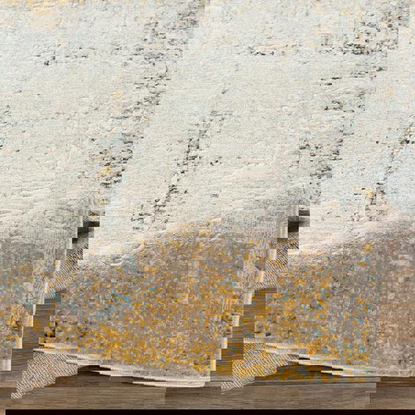 Livabliss City-Abstract Yellow Grey Blue Modern Marble Rug