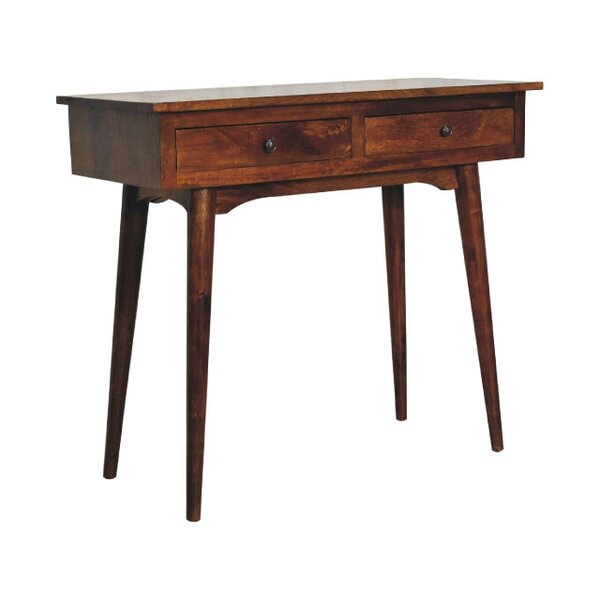Wyld Haus Kealakekua Chestnut Mango Wood Hallway 2 Drawer Console Table