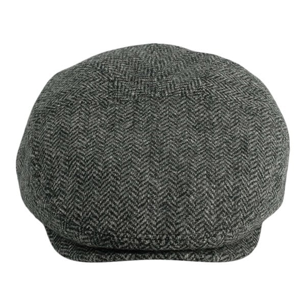 Gamble & Gunn 'Goodwood' Moon Tweed Grey Herringbone Flat Cap