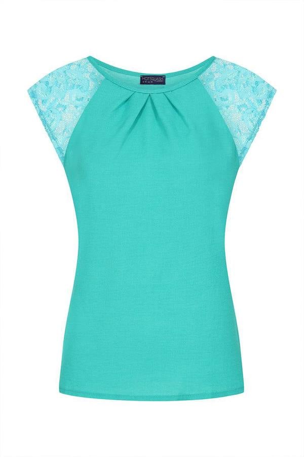 HotSquash Lace Sleeved Crepe Top