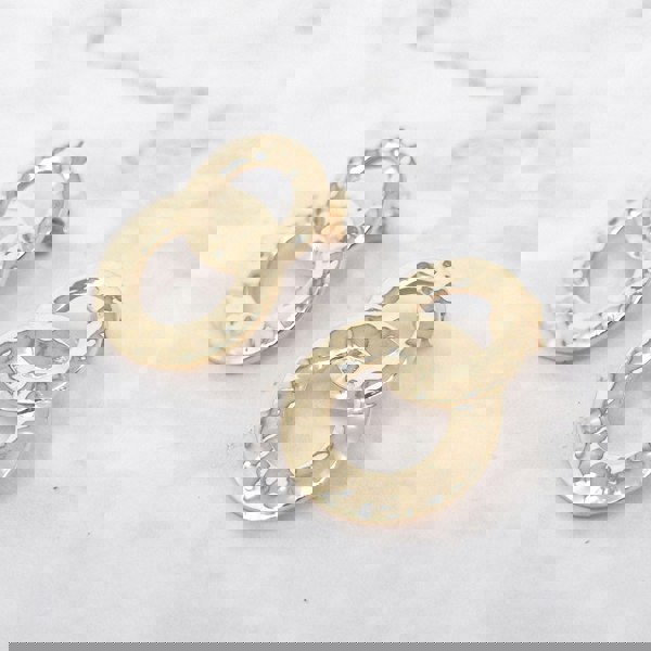 18ct Gold Plated Double Hoop Drop Earrings