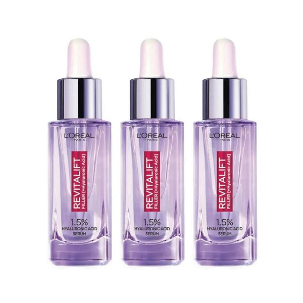 L'Oreal LOreal 30ml Revitalift Filler Hyaluronic Acid Serum x3