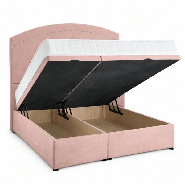 Great British Beds Oval Divan Ottoman Bed - Pink Plush