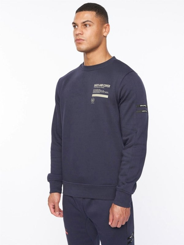 Duck and Cover Jennerkins Crew Sweat Navy