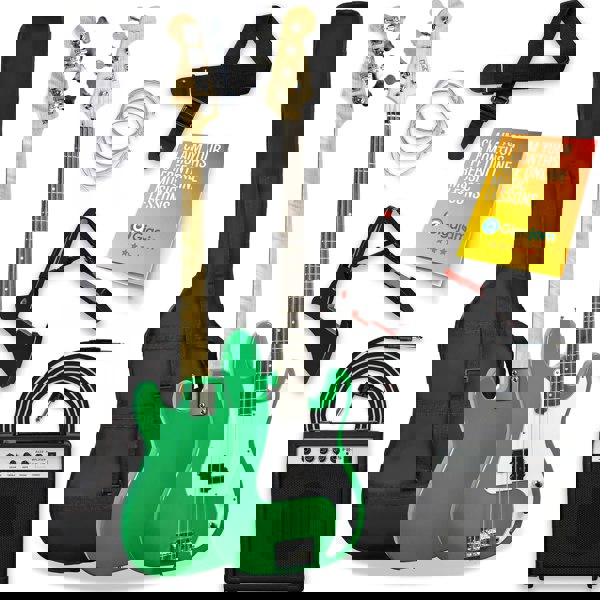 3rd Avenue Rocket Series Electric Bass Guitar Pack Bass Guitars#colour_Green