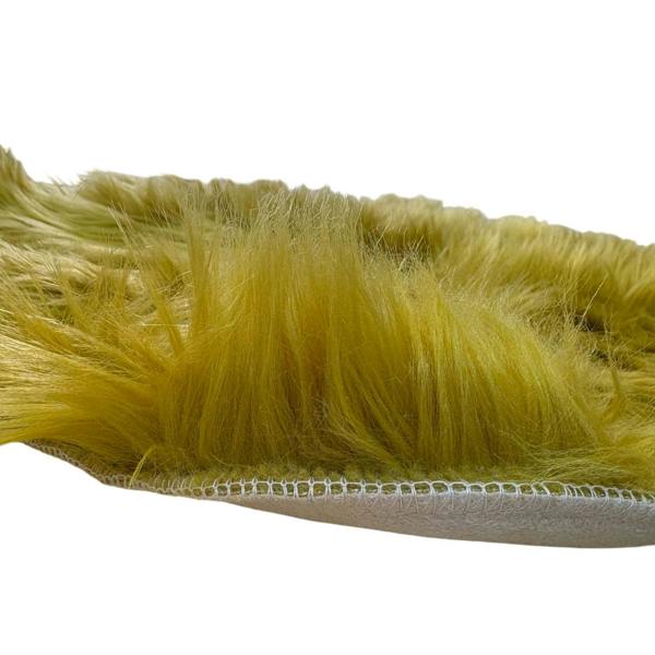 HomeSpace Direct Luxury Faux Rabbit Fur Rug Mustard Yellow