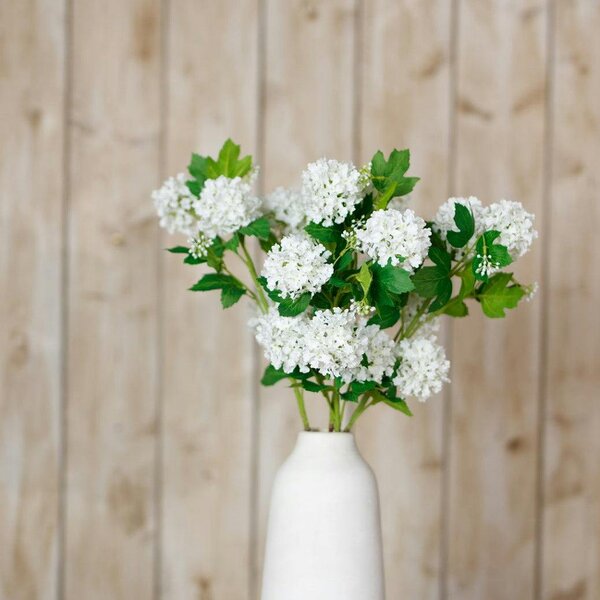 Wyld Haus Set of 3 Artificial Flowers Cream Snowball Viburnum Sprays