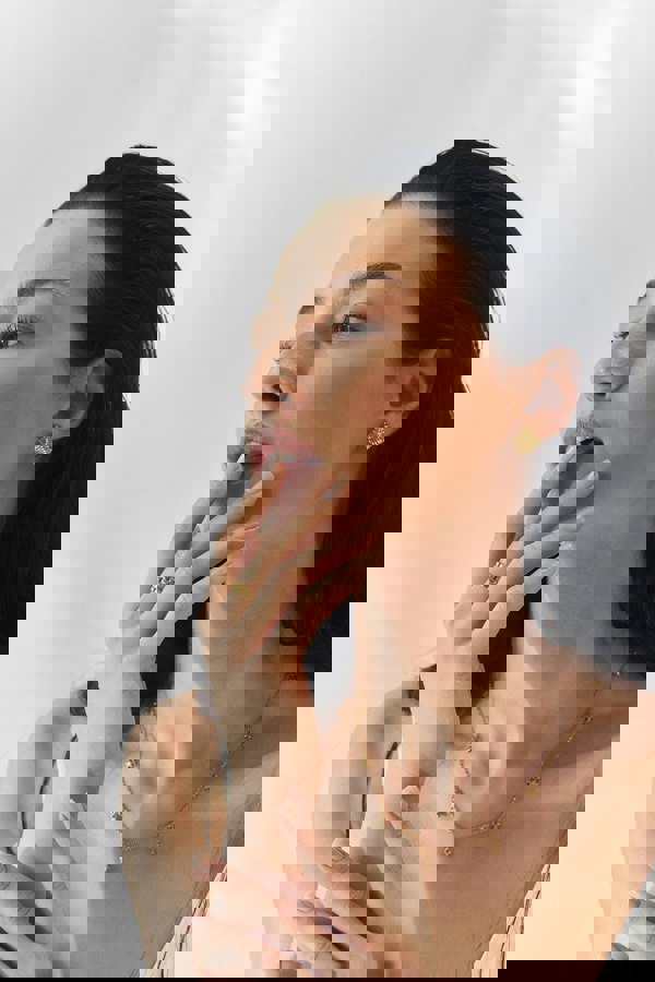 Elk & Bloom Knotted Dream Chunky Square 15K Gold Plated Stud Earrings