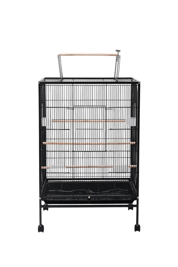 Living and Home Open Play Top Metal Pet Bird Cage with Casters