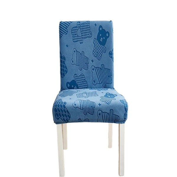 Anyseat Chair Cover Blue Bear Design with Anti-Dirt and Elastic Material for Dining Room Kitchen Wedding Hotel Banquet Restaurant