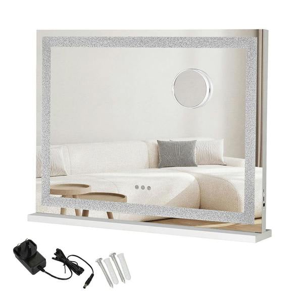 Emitto Tabletop Touch Crystal Vanity Mirror Makeup USB LED Medium 58x48cm
