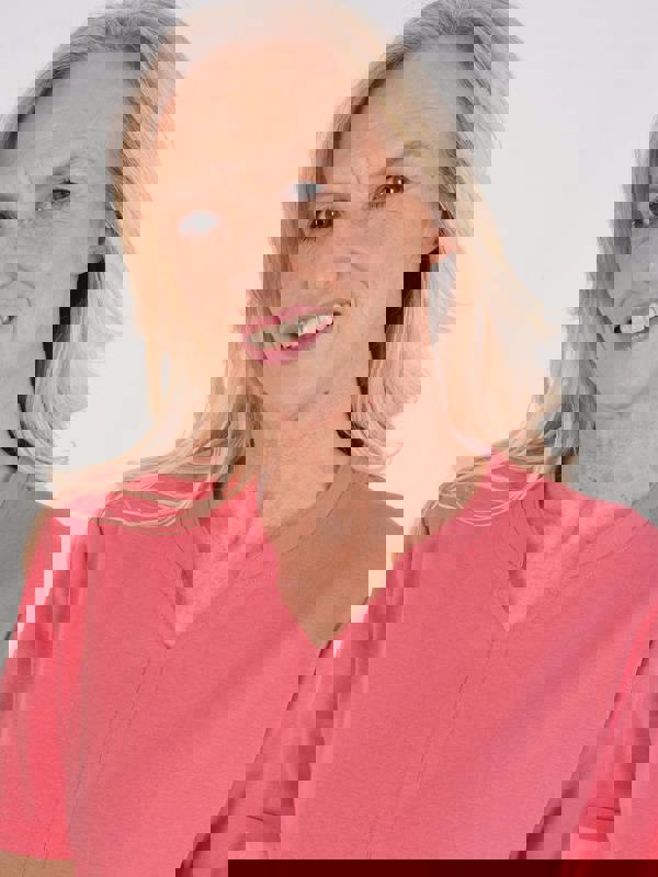 TIGI Pomegranate Notch Neck Top