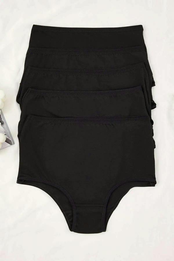 WOVCOR 5-Pack Cotton High-Waisted Hipster Knitted Panties
