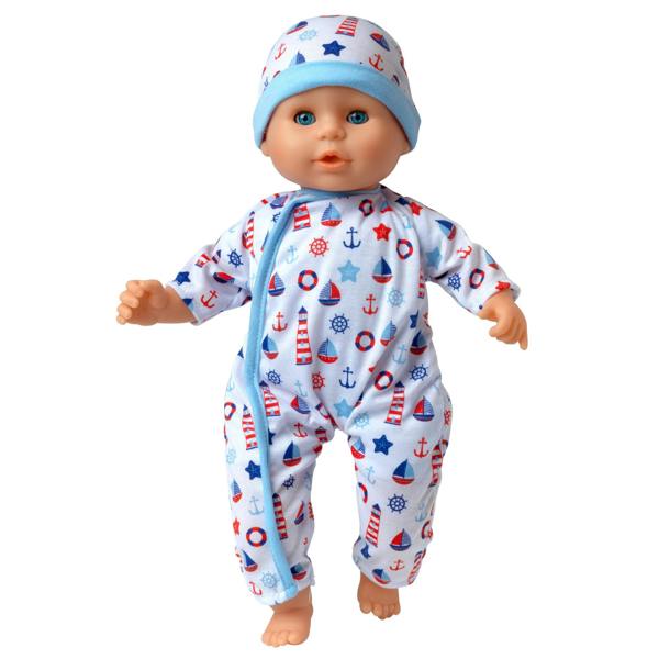 Dolls World Little Treasure - 38cm Soft Bean Bodied White Boy Doll - For ages 18 months+