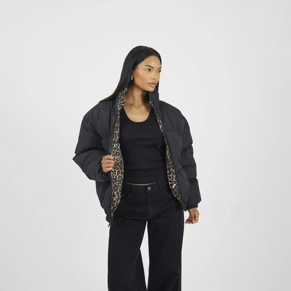 Brave Soul Black Reversible Oversized Puffer Jacket - Black Image 5