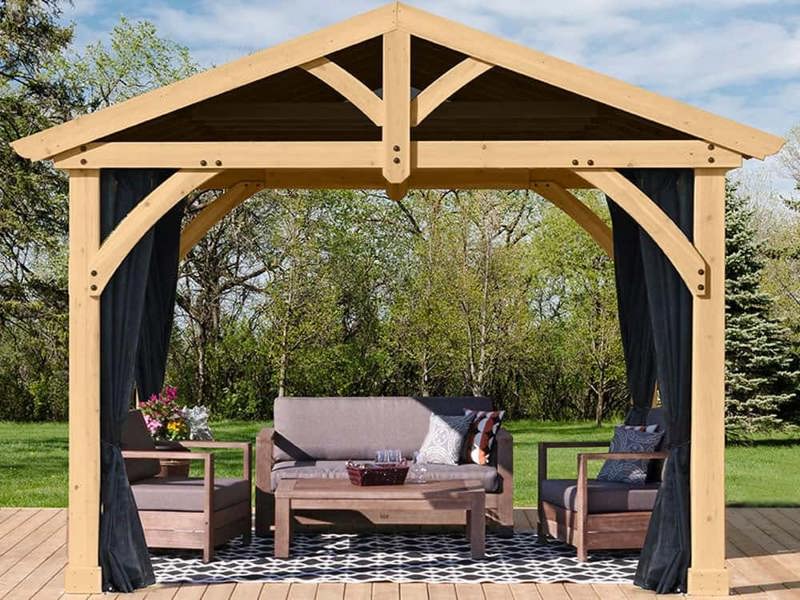 Avery Pavilion 12ft x 10ft (3.7m x 3m) With FREE Phifer Mesh Curtains Backyard Bliss 5