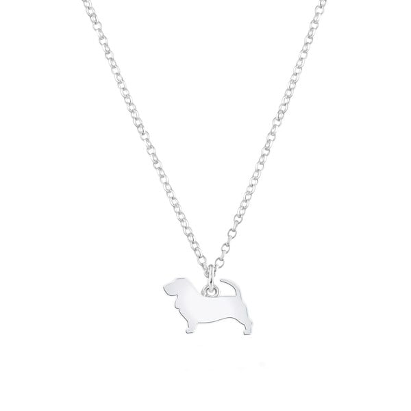 Mylee London Basset Fauve De Bretagne Silhouette Silver Necklace - Personalised