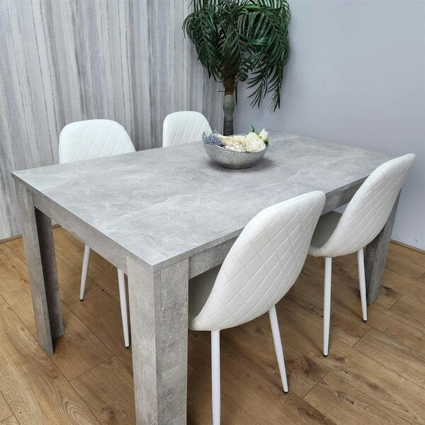 Kosy Koala Wooden Rectangle Dining Table Sets with Set of 4 Chairs, Grey and White