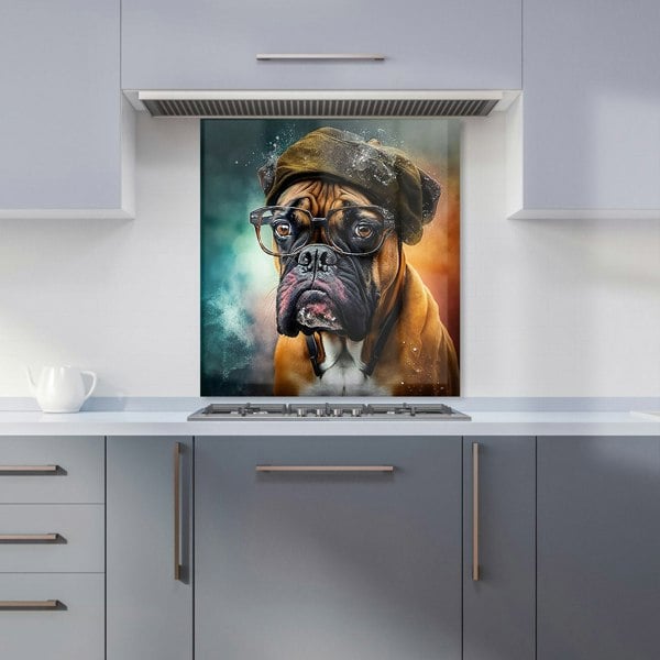 Warren Reed - Designer Boxer Dog Splashart Kitchen Splashback