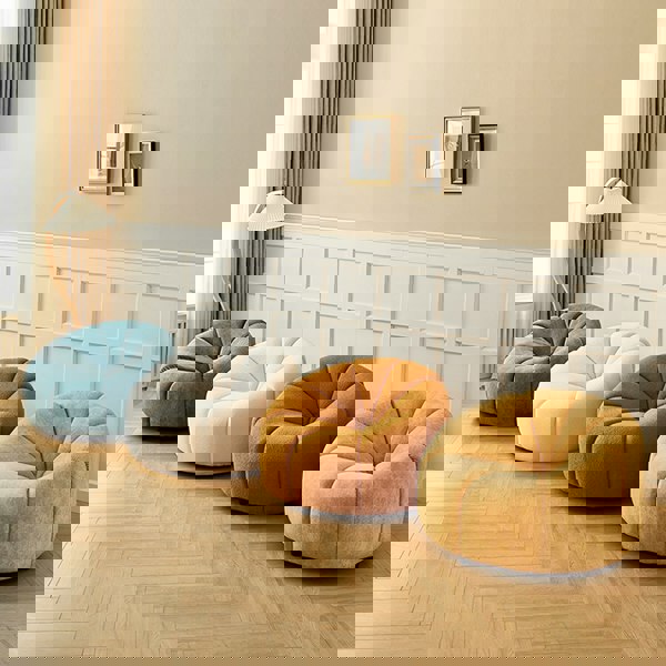 Grace Pumpkin Armchair, White Boucle-Ritconcept-Rit Concept