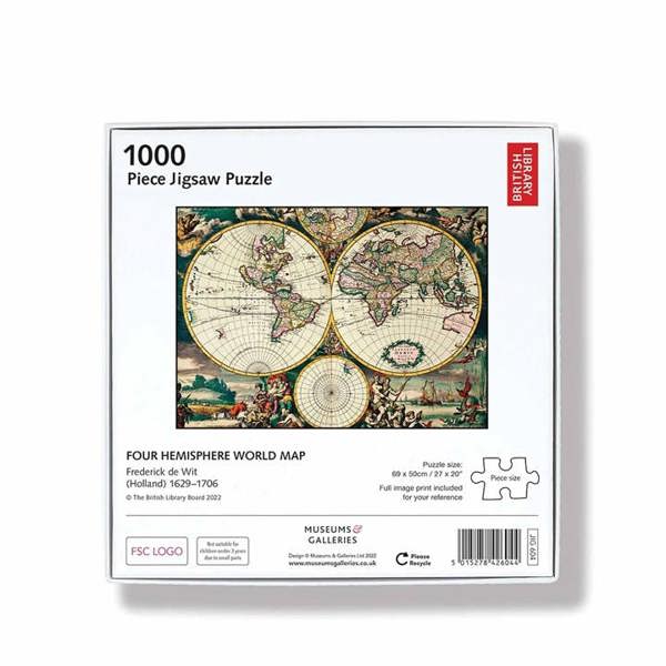 British Library, World Map Jigsaw, Jigsaws & Puzzles, History & Literature, Gift