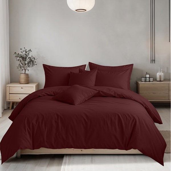 Snug City Plain Dyed Easy Care Polycotton Duvet Cover And Pillowcase/s Set Bed Linen