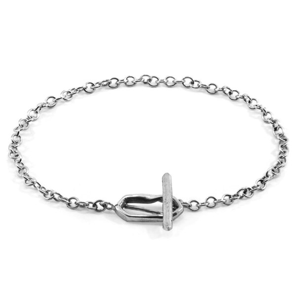 Anchor & Crew Esther Twist Silver Chain T-Bar Bracelet