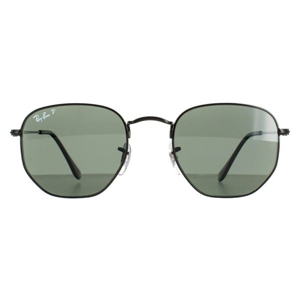 Ray-Ban Sunglasses Hexagonal RB3548N 002/58 Polished Black Green Polarized