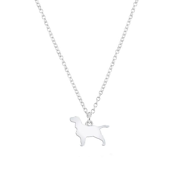 Mylee London English Springer Spaniel Silhouette Silver Necklace - Personalised