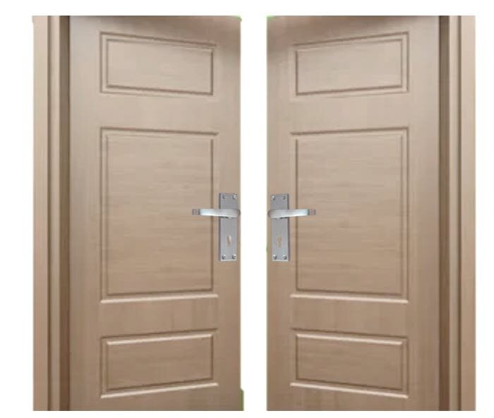 EDH Door Hardware Satin Nickel Door Interior Door Lock Handles-Victorian Straight Lock, 2 Pairs