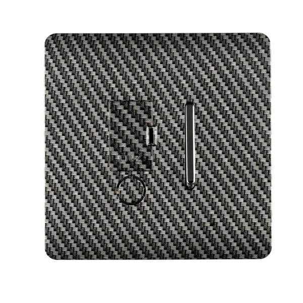 Trendi Switch 13 Amp Fused Spur with Flex Outlet in Carbon Fibre